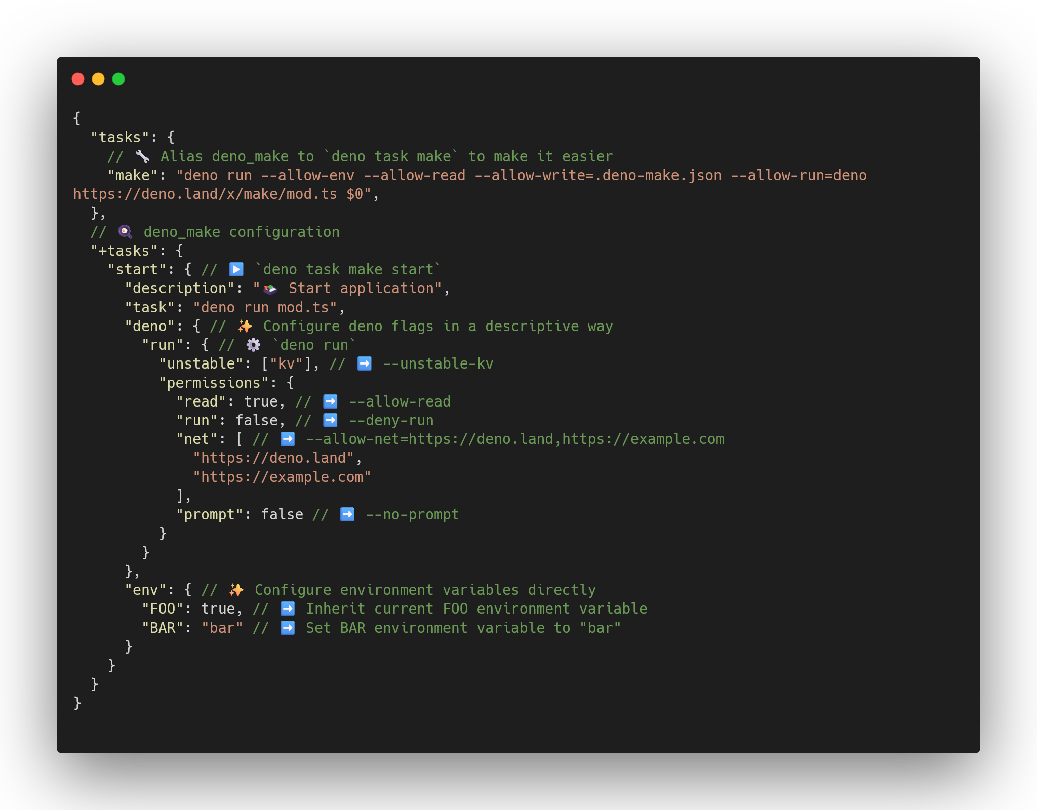 Advanced task configuration